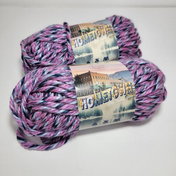2 Skeins Elmore City Dance Yarn by Lion Brand - Jacksonville Taffy Purple - Picture 1 of 4